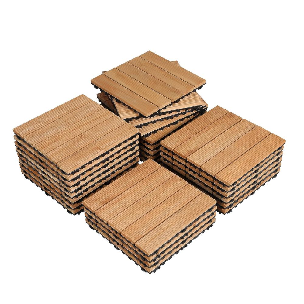 Interlocking Outdoor Patio Wood Flooring Deck Tiles 27Pcs 0