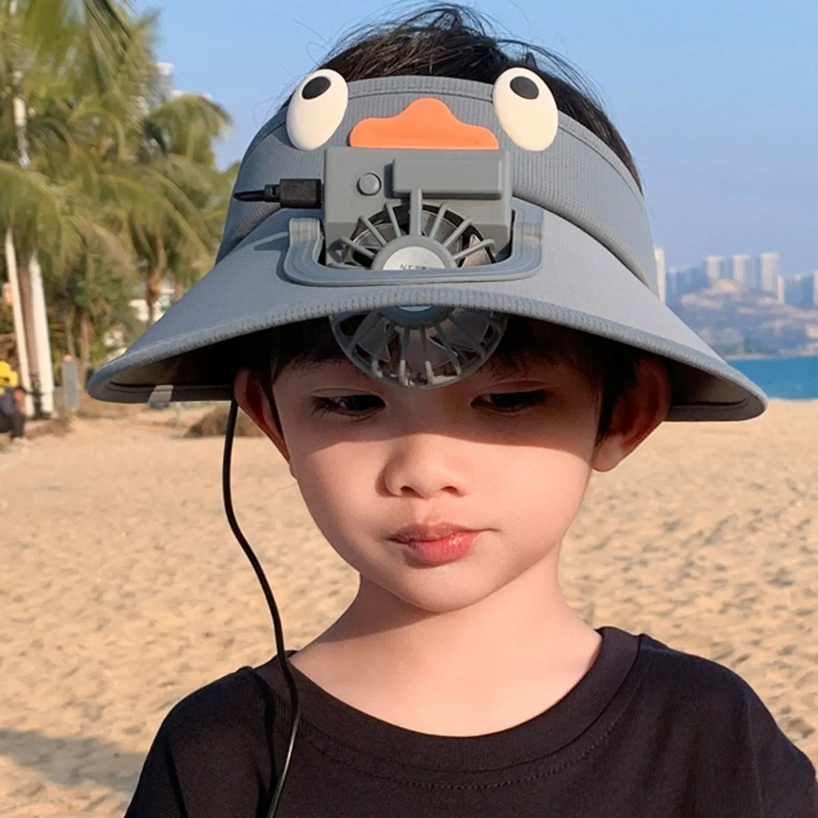 Kids Sun Visor Hat with Cooling Fan Hat 1