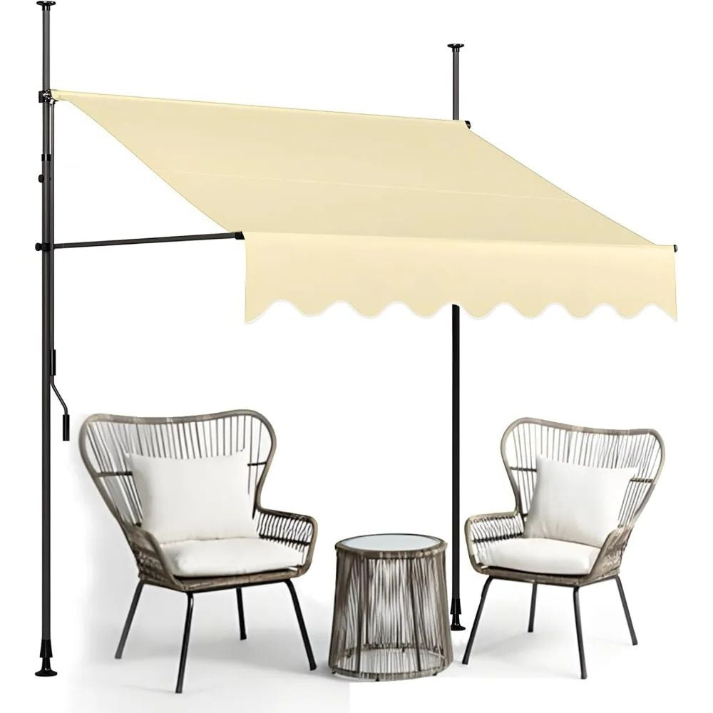 Outdoor No Drilling UV Protection Patio Sunshade Awning 0