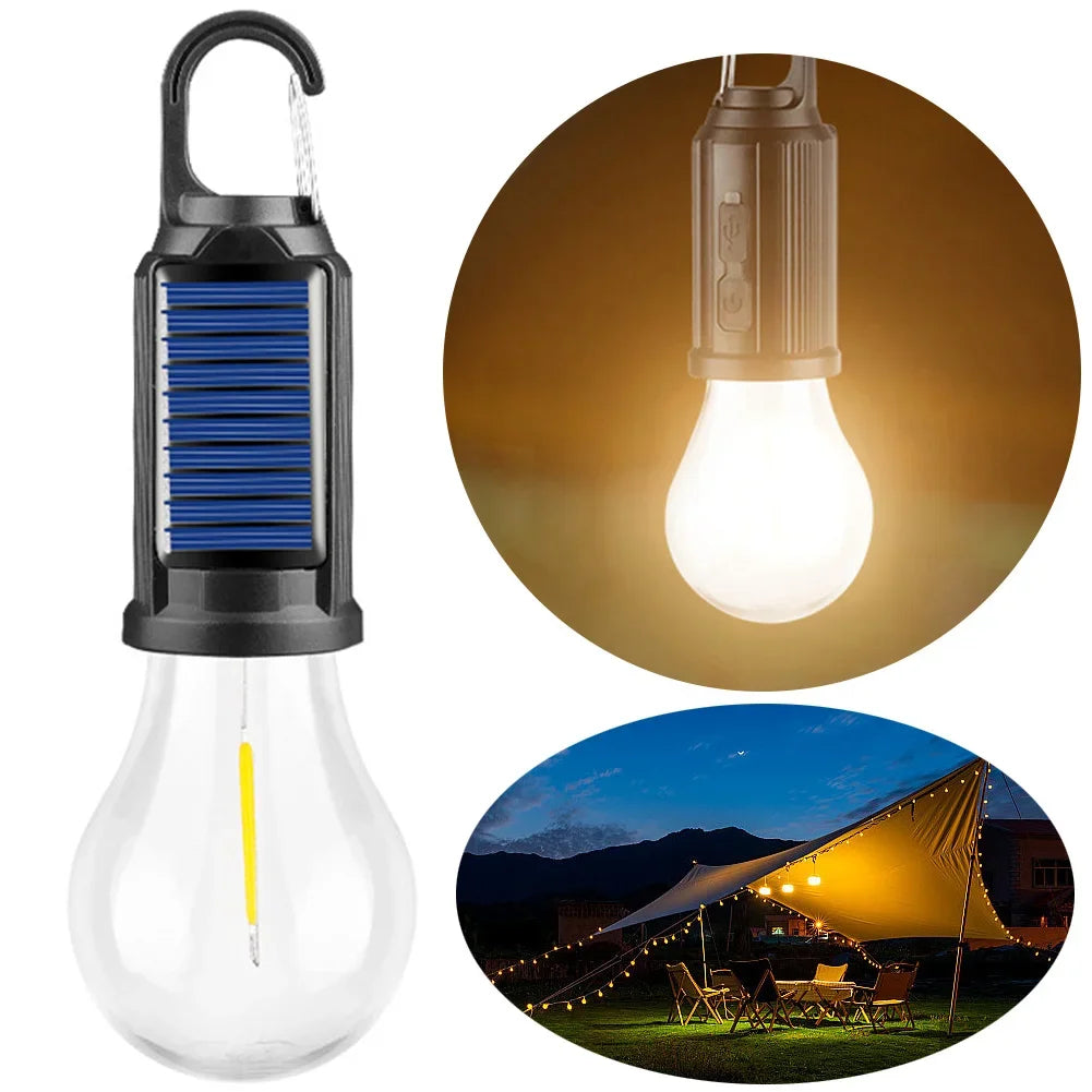 Solar Rechargeable Hooked Camping Light 1