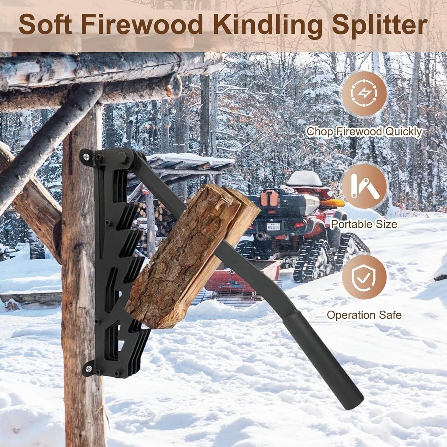 Wall Mounted Firewood Kindling Splitter 1
